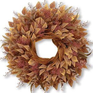 Aldernest 26" Fall Wreaths for Front Door Full Large Eucalyptus Wreath, 1.4 pounds, Orange