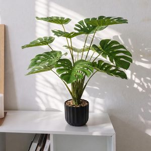 VelloHome Fake Plants, Artificial Monstera Plant in Pot, Green