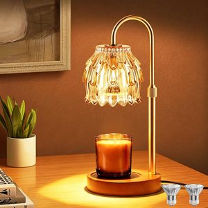 Aldernest Dimmable Candle Warmer Lamp with Timer, 2 Bulbs, Home Accents, 2.2 pounds, Gold