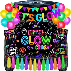 Tanglewick Trunk or Treat Car Decorations Kit for SUV, Neon, 22