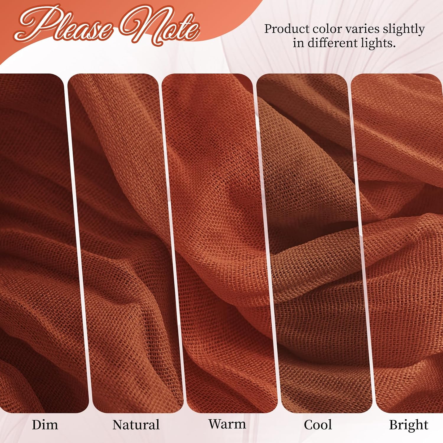Aldernest 8 Pack Terracotta Cheesecloth Table Runner 17x108 Inch Boho Gauze Fabric