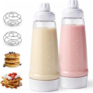 Aldernest 2 Pack 1000ml Squeeze Pancake Batter Dispenser Stainless Steel Mixing Balls