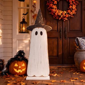 Aldernest 30.2 H Halloween Witch Ghost Porch Sign Standing Wooden Decor, 1.8 pounds, 31 x 11 inches, Classic