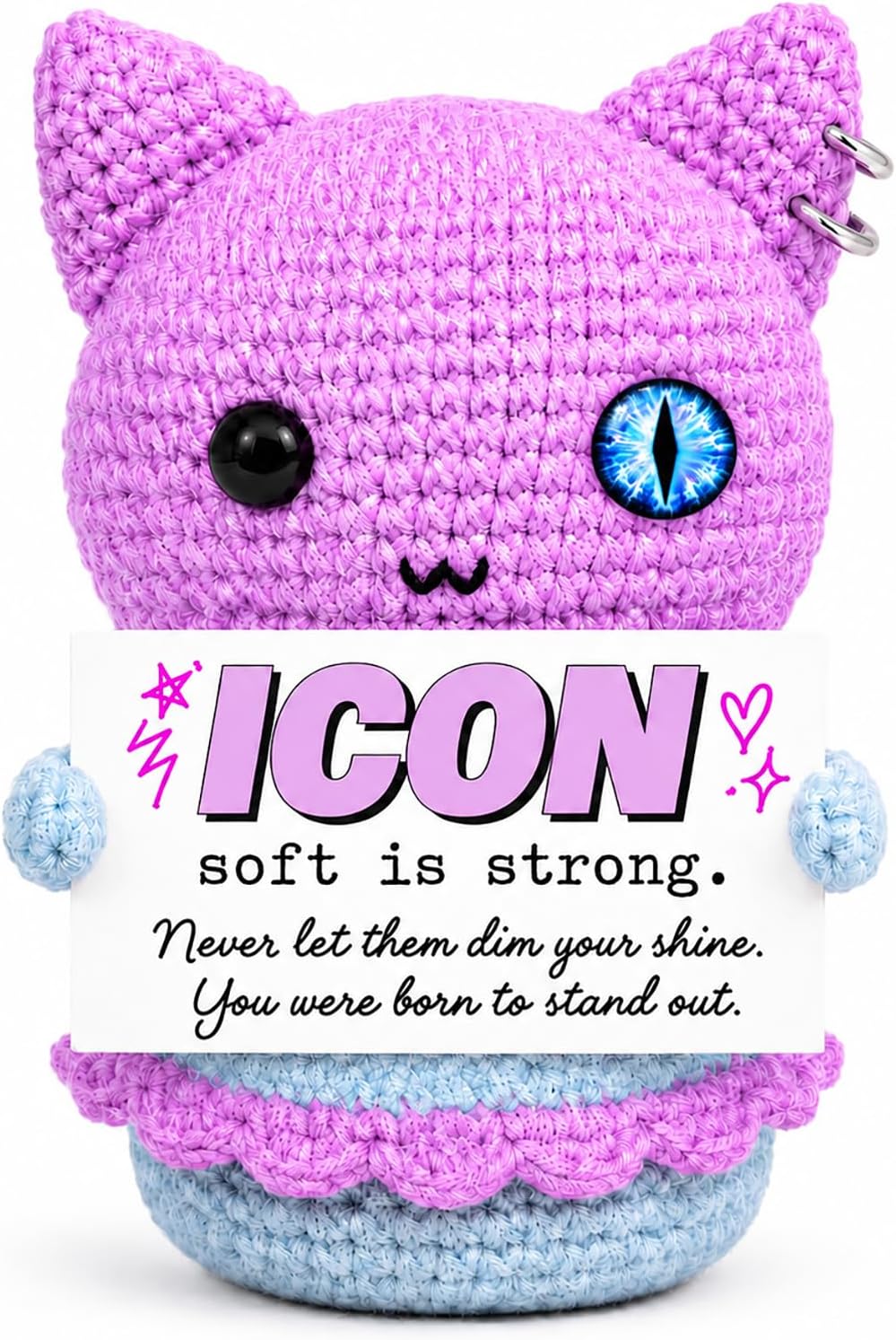Brackenly Katseye Merch Crochet Cat Decor - Aesthetic Desk Setup, Y2K Room Decor, Pink