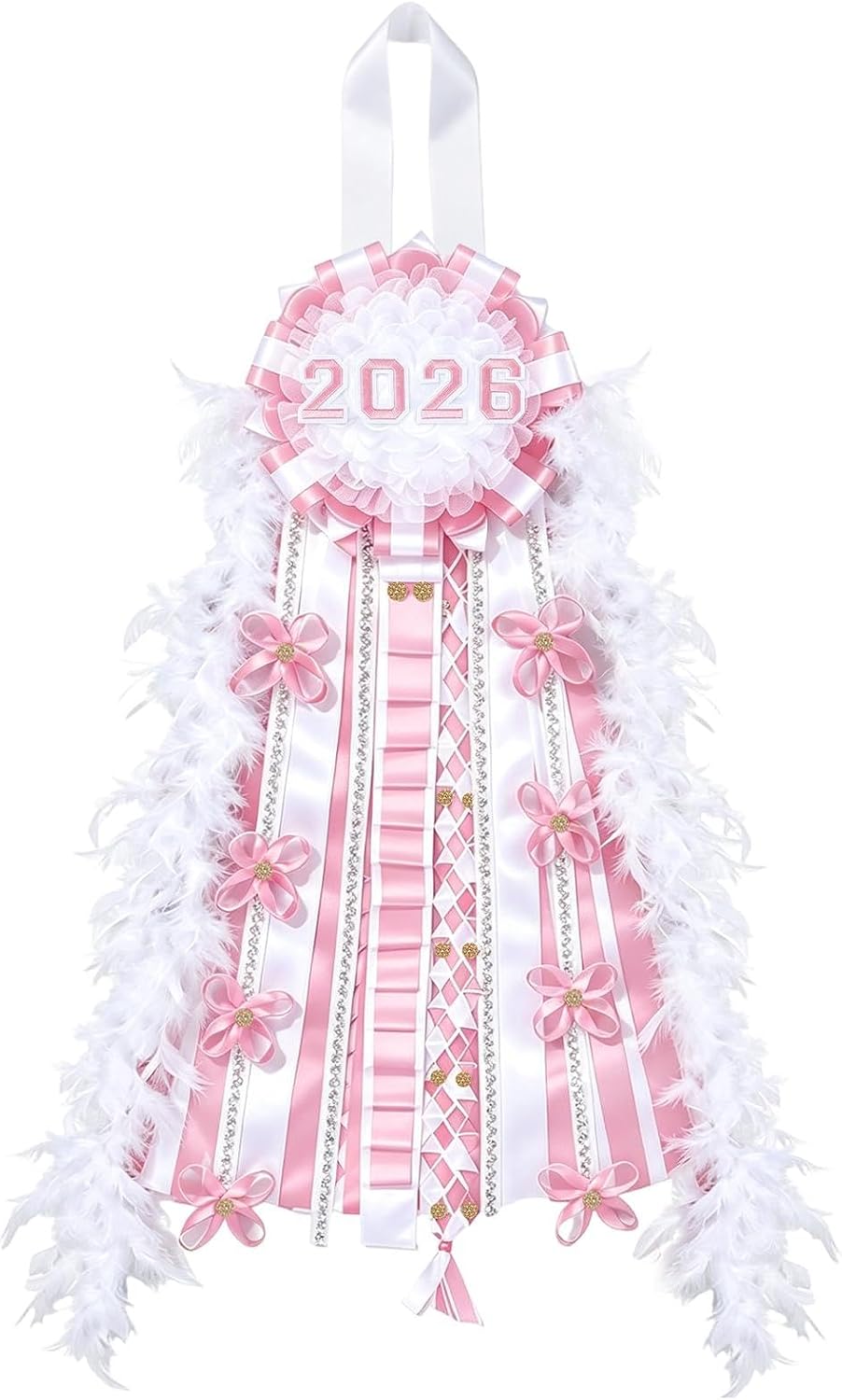 VelloHome 36 Inch Homecoming Mum Braids Decor Kit DIY Homecoming Mum Supplies with Iron on Patches Back to School Week Party Decor Crafts for 2026