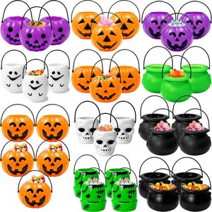 Aldernest 38 Pcs Mini Halloween Candy Holder, Portable Pumpkin Ghost Bucket