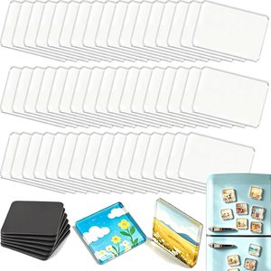 Ashenby 50Pcs Acrylic DIY Fridge Magnet Kit, Magnetic Refrigerator Picture Frames, Rectangle