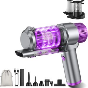 Aldernest 16000PA Handheld Car Vacuum Cleaner Cordless Rechargeable, Silver Purple