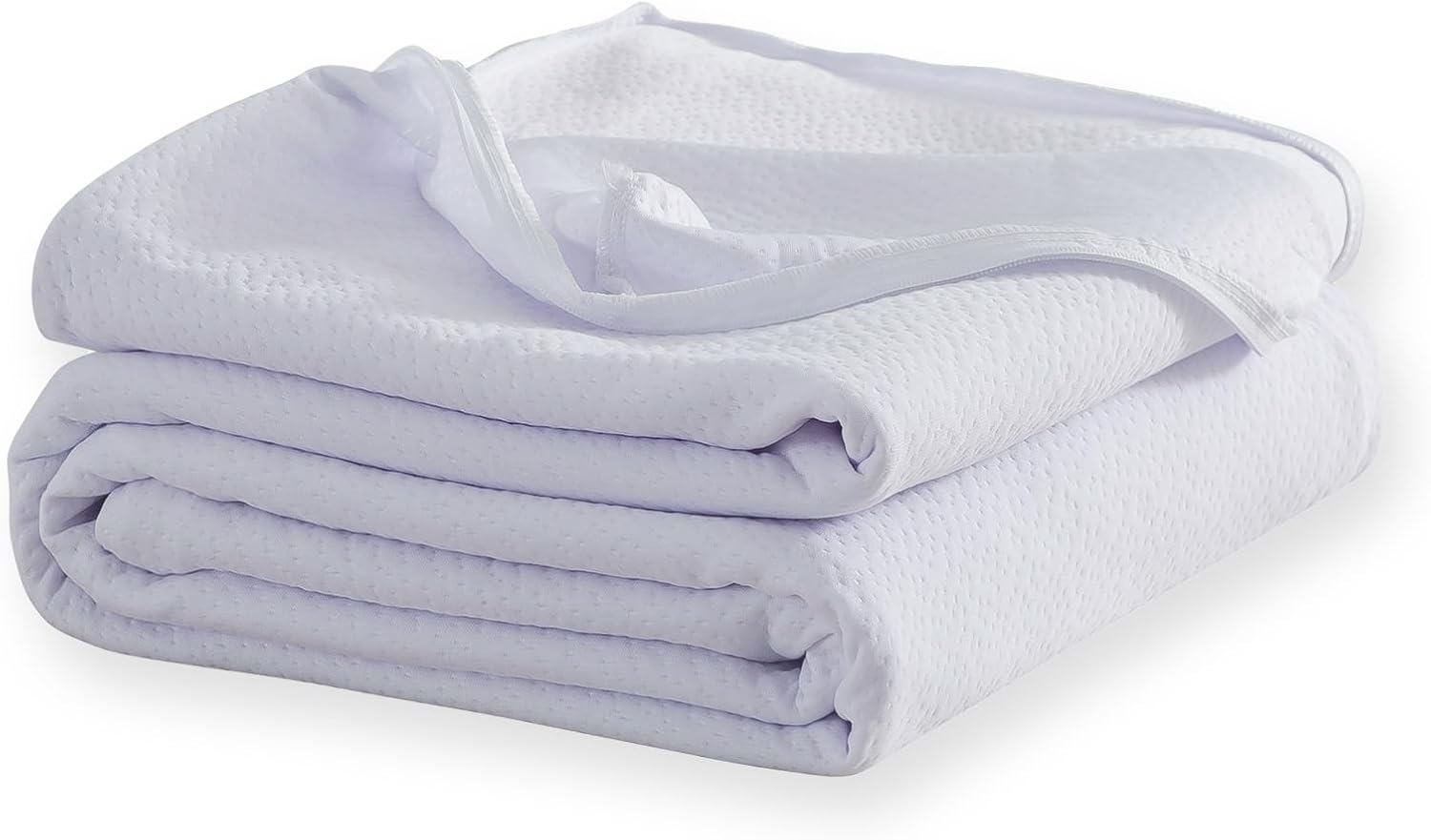Aldernest Mattress Topper Cover Queen, 2-3 Inch Zippered Protector, Lcy White