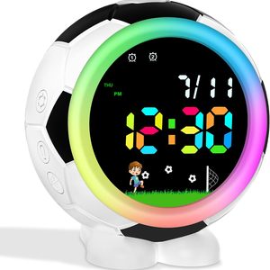 LumeraHome Soccer Ball Kids Alarm Clock for Boys and Girls Age 4-18, 14.08 ounces, Standard, Black