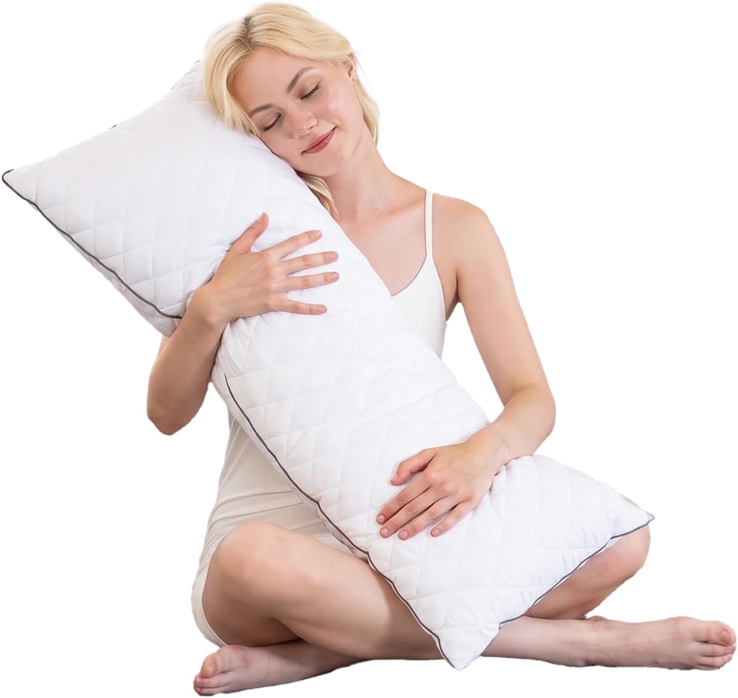 Aldernest Body Pillow, Long Bed Pillow for Adults, 14x36in, White