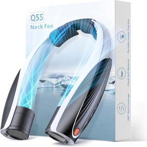 Aldernest Portable Neck Fan, Max 20H, Rechargeable Personal Fan, 15.52 ounces, Medium, New Black White