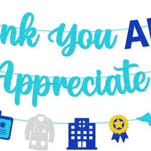 Copperlyn Thank You APPs We Appreciate You Banner Happy APP Week Banner, Blue