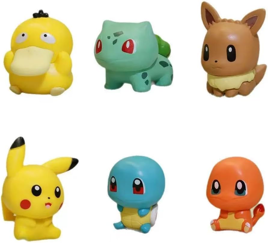 Aldernest Cartoon cake topper Figures Set 6Pcs Cartoon cake decorations for party supplier birthday, 1.4 inches, Yellow, 10 Count