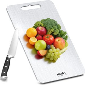 Aldernest Non-Toxic Titanium Cutting Board, 100% Pure Titanium Cutting Boards for Kitchen, 13" x 8", Silver