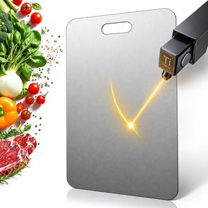 Grovemark Katori Titanium Cutting Board, 100% Pure Titanium Cutting Boards for Kitchen, 17.3"L x 11.8"W
