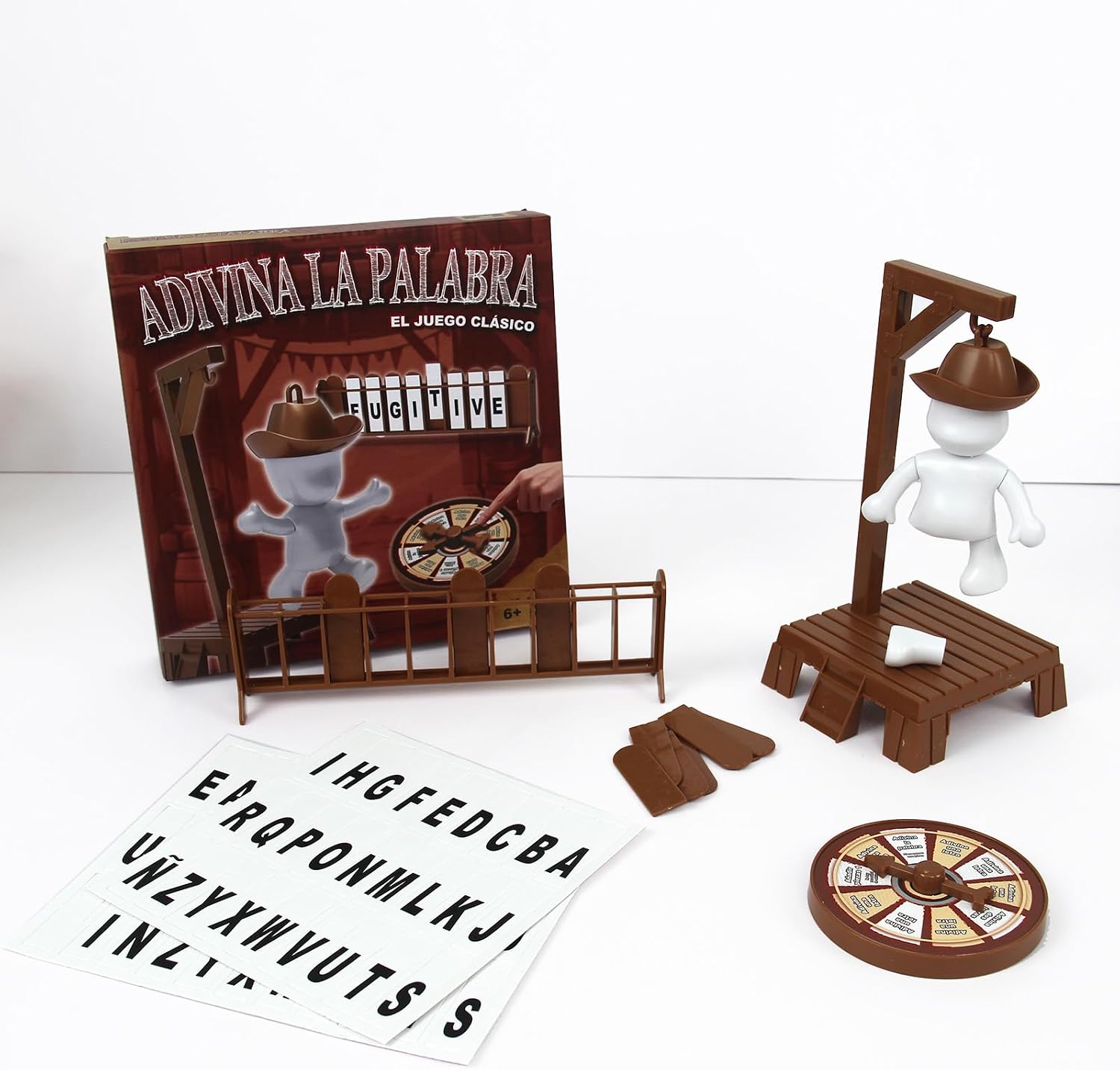 Ashenby Glow-in-Dark Magnetic Hangman Word Guessing Game for Family, Natural Wood