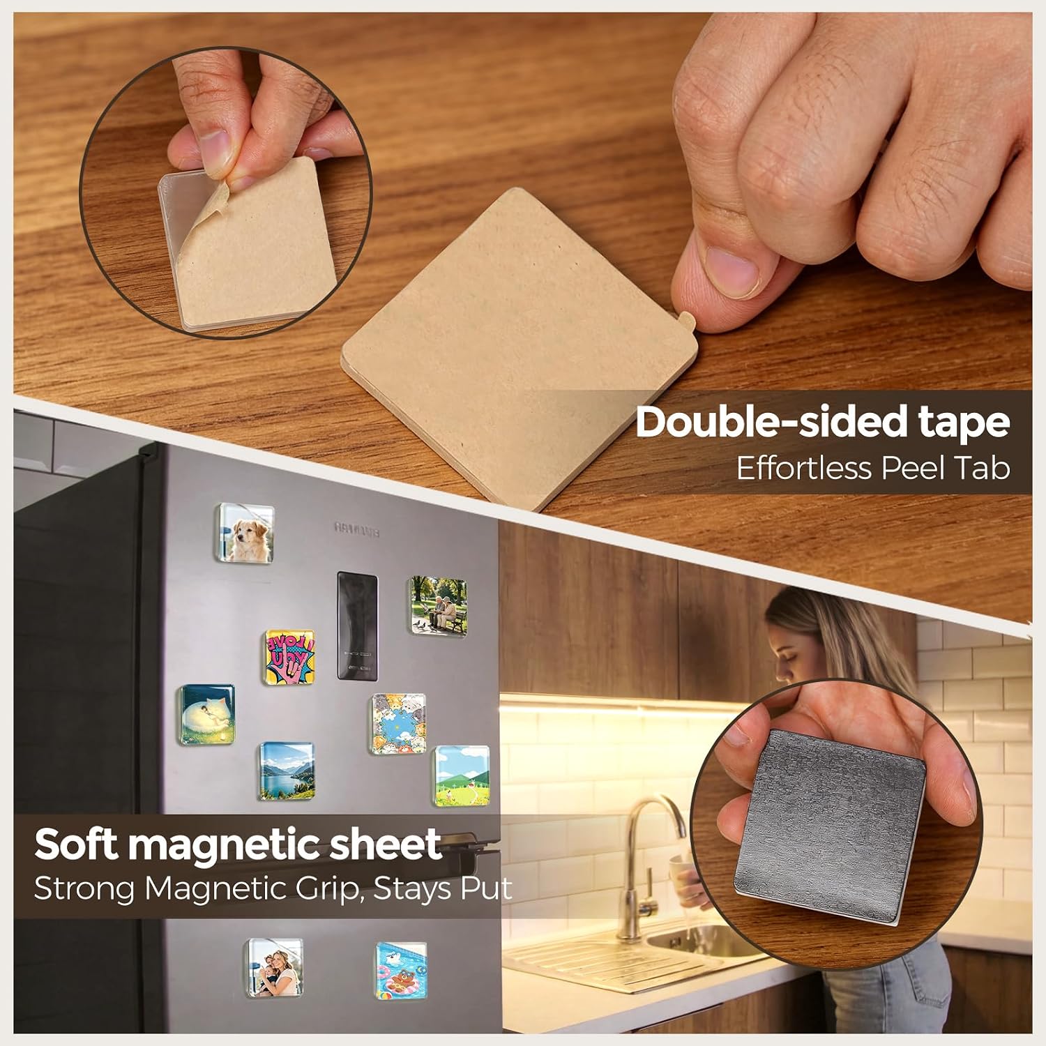 Aldernest 20 Pack 2"x2"x0.2" Clear Acrylic DIY Fridge Magnet Craft Set
