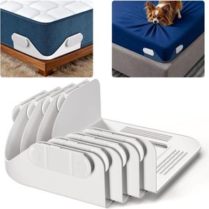 Ashenby Bed Sheet Holders for Corners:4 Pack Non-Stretch External Clips- Fitted Sheet Grippers for Deep Pockets- No-Lift for Dorm & RV Beds