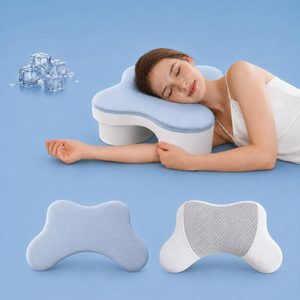 Barleyfield Side Sleeper Pillow with Arm Hole, Extra Blue Pillow Included, Standard, 2 Count