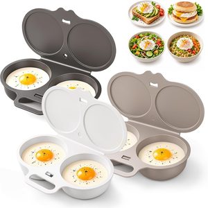 Tanglewick Dual Cavity Microwave Egg Poacher, White Egg Poacher, Three-Color Set